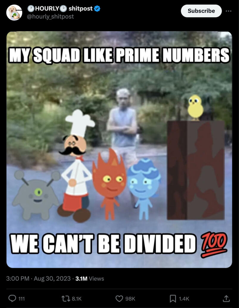 Reposted to @hourly_shitpost - account with 1.4M followers