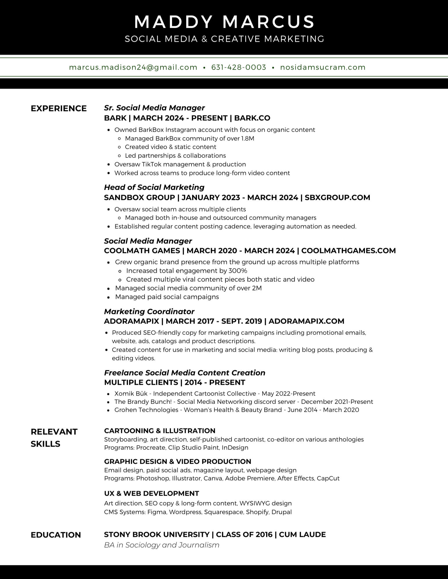 Maddy Marcus Resume